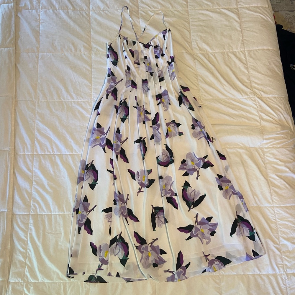 Mid length floral spaghetti strap dress